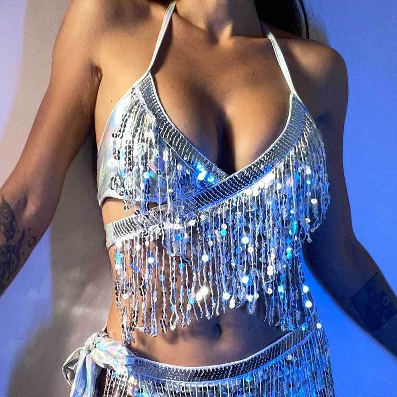 Sparkly Mesh Cover-Up Top